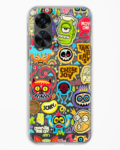 Stickered Monsters Crystal Clear Transparent Case-(OnePlus)