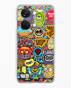 Stickered Monsters Crystal Clear Transparent Case-(OnePlus)