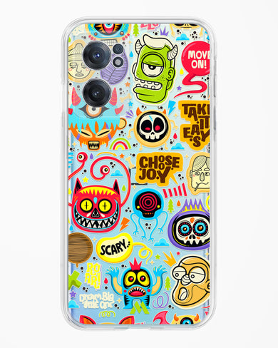 Stickered Monsters Crystal Clear Transparent Case-(OnePlus)