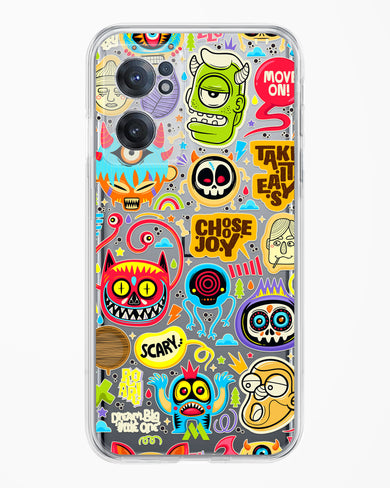 Stickered Monsters Crystal Clear Transparent Case-(OnePlus)