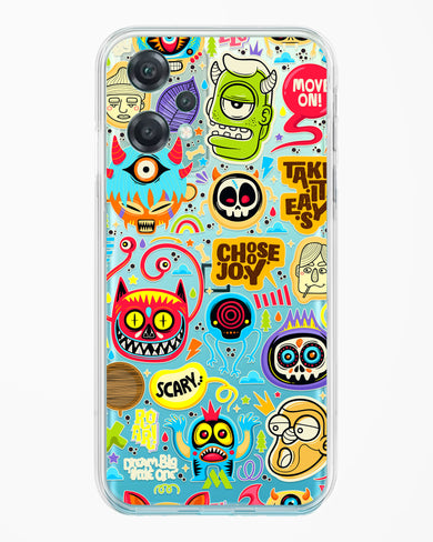 Stickered Monsters Crystal Clear Transparent Case-(OnePlus)