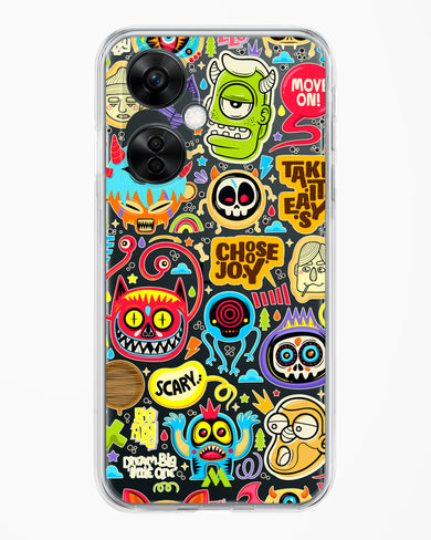 Stickered Monsters Crystal Clear Transparent Case-(OnePlus)