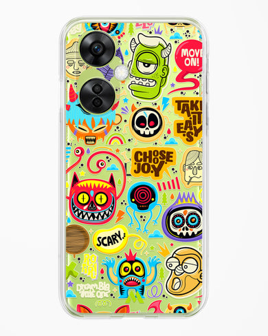 Stickered Monsters Crystal Clear Transparent Case-(OnePlus)