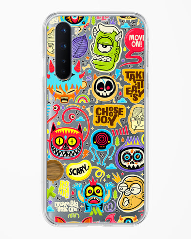 Stickered Monsters Crystal Clear Transparent Case-(OnePlus)