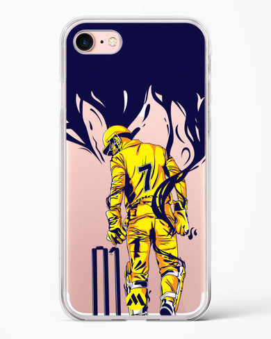 MS Dhoni Greatest Finisher Crystal Clear Transparent Case-(Apple)