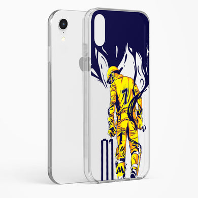 MS Dhoni Greatest Finisher Crystal Clear Transparent Case-(Apple)