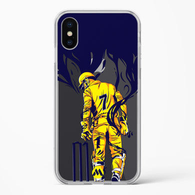 MS Dhoni Greatest Finisher Crystal Clear Transparent Case-(Apple)