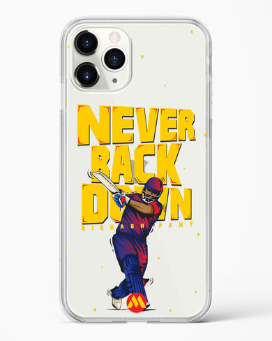 Rishabh Pant Never Back Down Crystal Clear Transparent Case-(Apple)