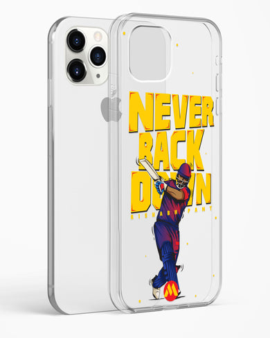 Rishabh Pant Never Back Down Crystal Clear Transparent Case-(Apple)