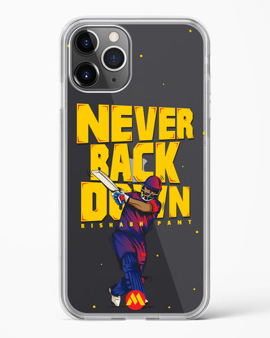 Rishabh Pant Never Back Down Crystal Clear Transparent Case-(Apple)