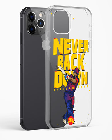 Rishabh Pant Never Back Down Crystal Clear Transparent Case-(Apple)