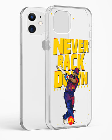 Rishabh Pant Never Back Down Crystal Clear Transparent Case-(Apple)