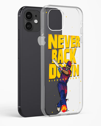 Rishabh Pant Never Back Down Crystal Clear Transparent Case-(Apple)