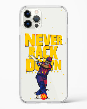 Rishabh Pant Never Back Down Crystal Clear Transparent Case-(Apple)