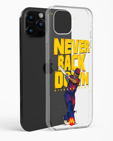 Rishabh Pant Never Back Down Crystal Clear Transparent Case-(Apple)
