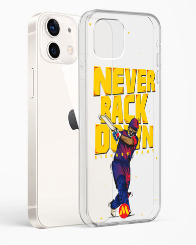 Rishabh Pant Never Back Down Crystal Clear Transparent Case-(Apple)