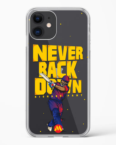 Rishabh Pant Never Back Down Crystal Clear Transparent Case-(Apple)