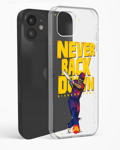 Rishabh Pant Never Back Down Crystal Clear Transparent Case-(Apple)