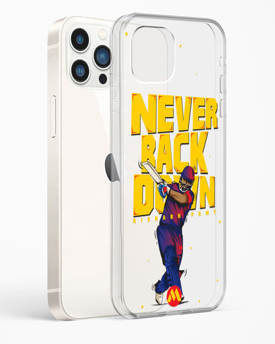 Rishabh Pant Never Back Down Crystal Clear Transparent Case-(Apple)