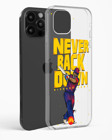 Rishabh Pant Never Back Down Crystal Clear Transparent Case-(Apple)