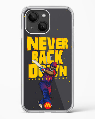 Rishabh Pant Never Back Down Crystal Clear Transparent Case-(Apple)
