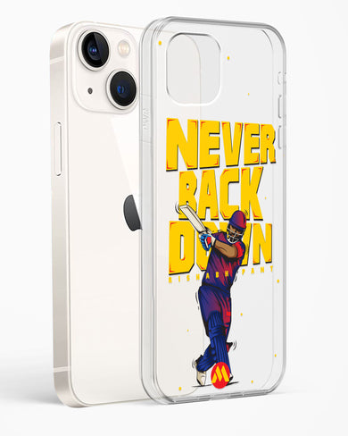 Rishabh Pant Never Back Down Crystal Clear Transparent Case-(Apple)