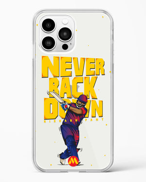 Rishabh Pant Never Back Down Crystal Clear Transparent Case-(Apple)