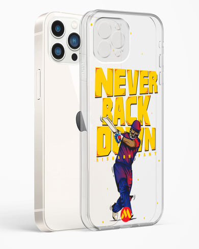 Rishabh Pant Never Back Down Crystal Clear Transparent Case-(Apple)