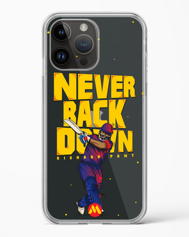 Rishabh Pant Never Back Down Crystal Clear Transparent Case-(Apple)