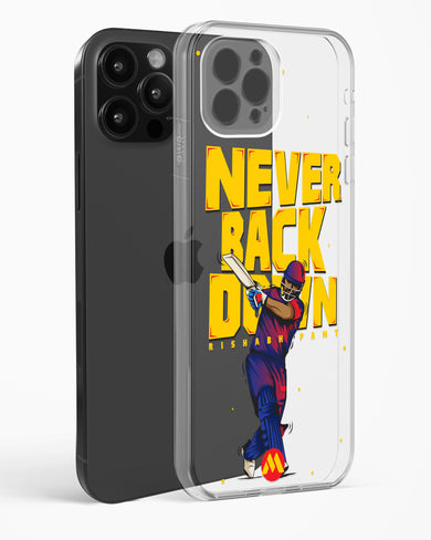Rishabh Pant Never Back Down Crystal Clear Transparent Case-(Apple)