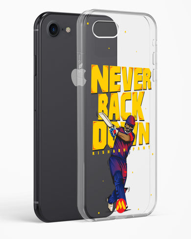 Rishabh Pant Never Back Down Crystal Clear Transparent Case-(Apple)