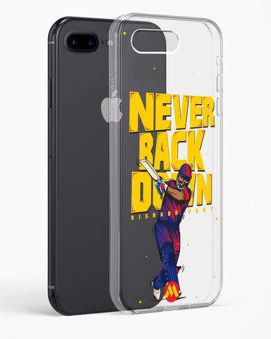 Rishabh Pant Never Back Down Crystal Clear Transparent Case-(Apple)
