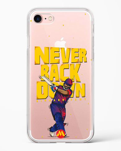Rishabh Pant Never Back Down Crystal Clear Transparent Case-(Apple)