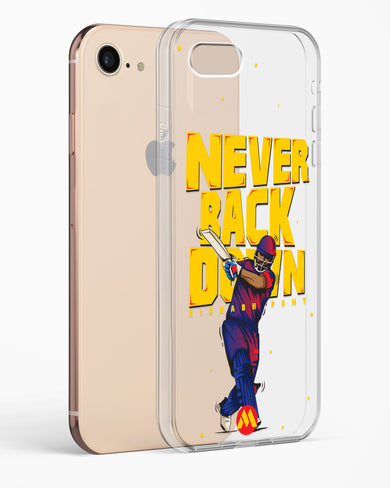 Rishabh Pant Never Back Down Crystal Clear Transparent Case-(Apple)