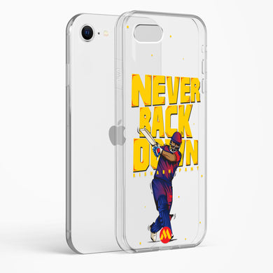 Rishabh Pant Never Back Down Crystal Clear Transparent Case-(Apple)
