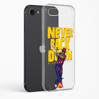 Rishabh Pant Never Back Down Crystal Clear Transparent Case-(Apple)