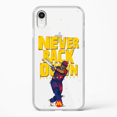 Rishabh Pant Never Back Down Crystal Clear Transparent Case-(Apple)