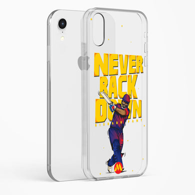 Rishabh Pant Never Back Down Crystal Clear Transparent Case-(Apple)