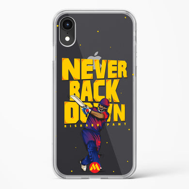 Rishabh Pant Never Back Down Crystal Clear Transparent Case-(Apple)