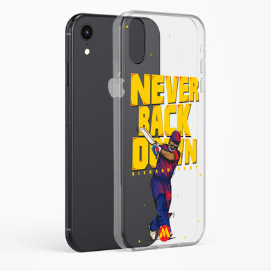 Rishabh Pant Never Back Down Crystal Clear Transparent Case-(Apple)
