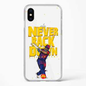 Rishabh Pant Never Back Down Crystal Clear Transparent Case-(Apple)