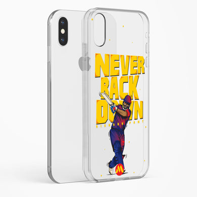 Rishabh Pant Never Back Down Crystal Clear Transparent Case-(Apple)