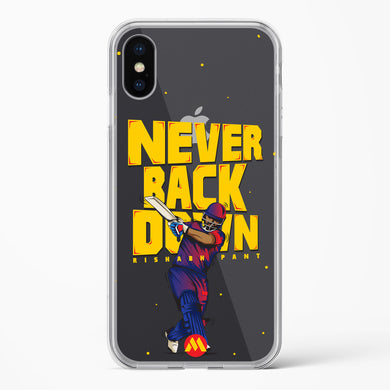 Rishabh Pant Never Back Down Crystal Clear Transparent Case-(Apple)