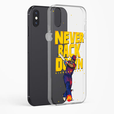 Rishabh Pant Never Back Down Crystal Clear Transparent Case-(Apple)