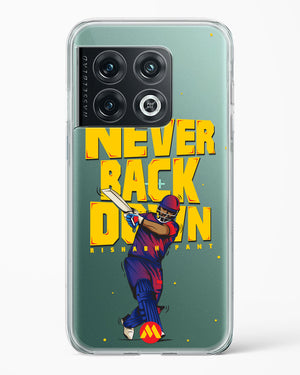 Rishabh Pant Never Back Down Crystal Clear Transparent Case-(OnePlus)