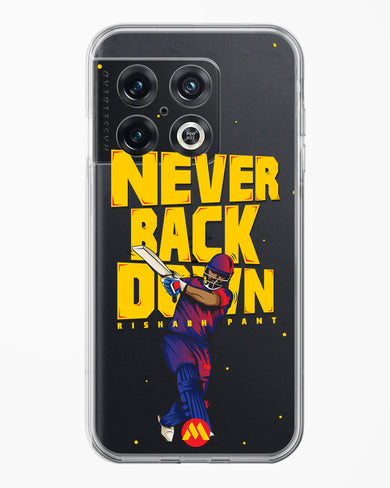 Rishabh Pant Never Back Down Crystal Clear Transparent Case-(OnePlus)