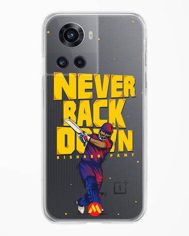 Rishabh Pant Never Back Down Crystal Clear Transparent Case-(OnePlus)