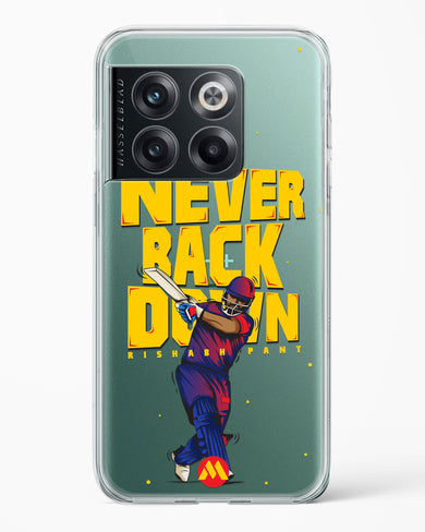 Rishabh Pant Never Back Down Crystal Clear Transparent Case-(OnePlus)