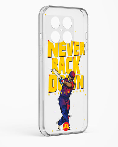 Rishabh Pant Never Back Down Crystal Clear Transparent Case-(OnePlus)