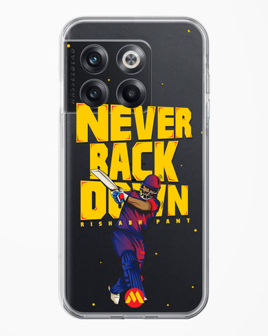 Rishabh Pant Never Back Down Crystal Clear Transparent Case-(OnePlus)